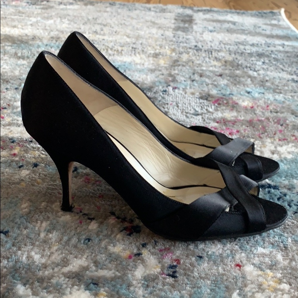 BRIAN ATWOOD Black Satin Heels Size 7.5 - Picture 4 of 7